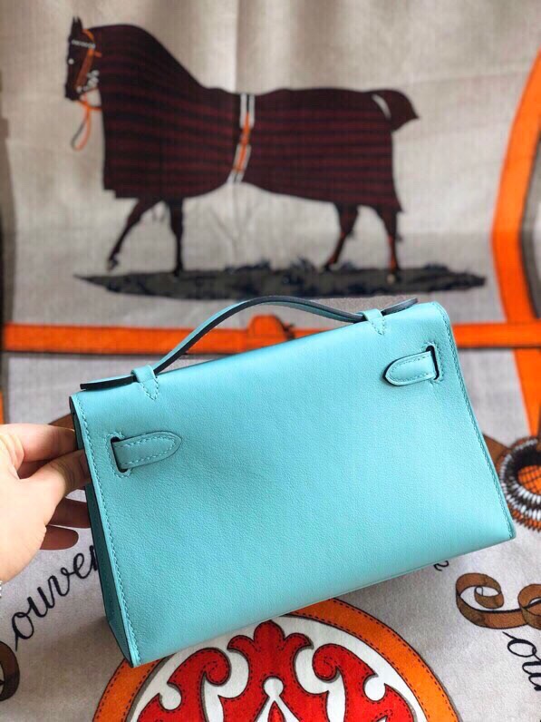 에르메스 미니 켈리백22 블루파온 금장 스위프트